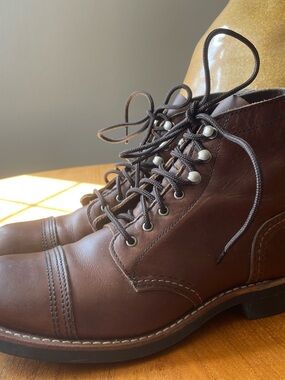 Red Wing Women's Iron Ranger Leather Lace Up Ankle Work Boots Brown 8.5